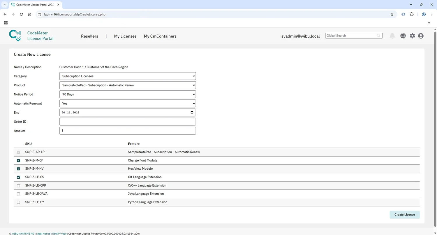 CodeMeter License Portal - Wibu-Systems